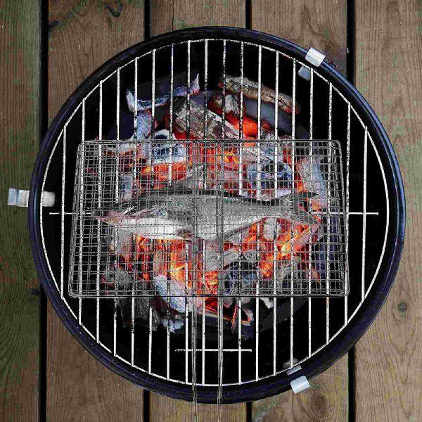 Fish Holder Grill Silicone Roasting Rack Basket Bbq