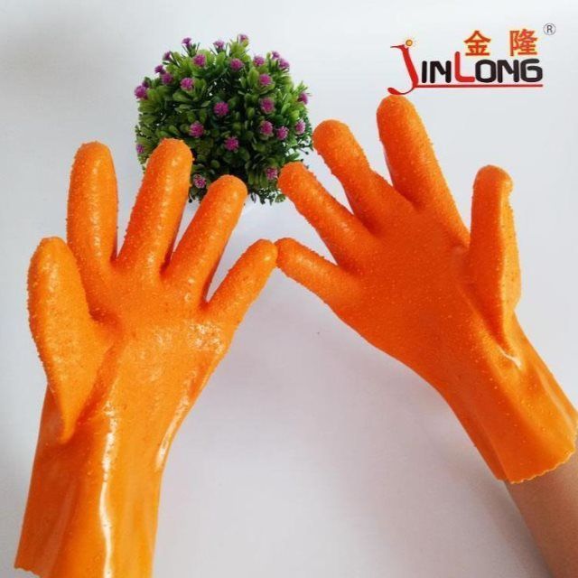 10付包邮浸塑耐酸碱耐油化工渔业上海明珠东兴岩浪牌628止滑手套