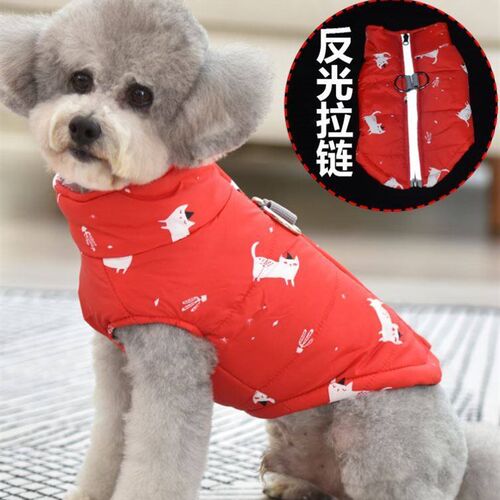 好货比熊网红狗狗衣服带牵引环穿的无袖背心秋冬季保暖外出泰迪公