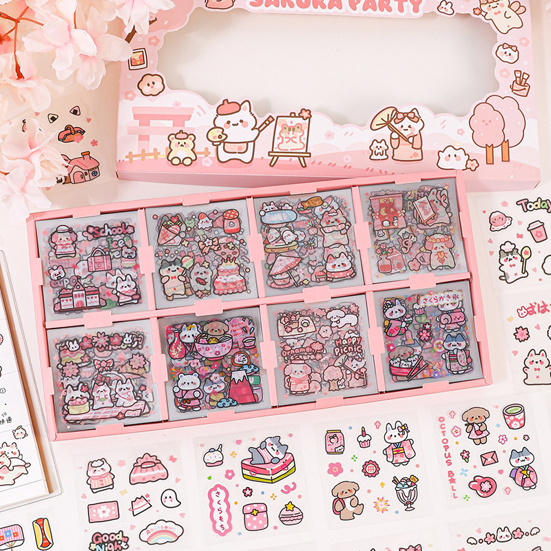 100sticker set cute stickers waterproof cup diy 手账贴纸可爱