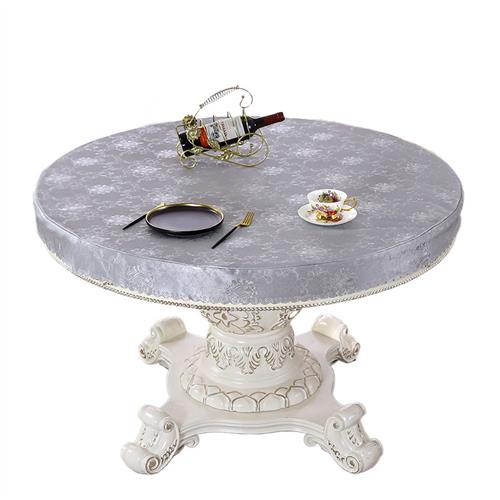 哚嘻嗳防水防油钻孔烤火圆桌布皮罩椭圆形皮桌布电暖火炉皮革桌垫