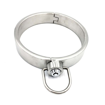 Heavy Stainless Steel Press Lock Neck Collar Restraints Slav