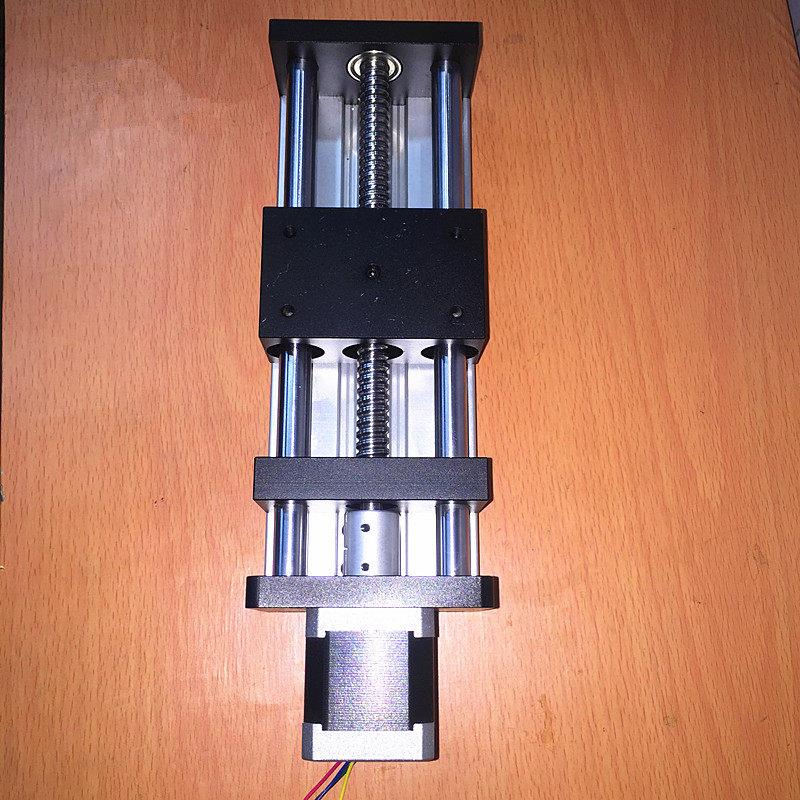 新品双光轴滚珠滑台导轨1204丝杆平台直线往复运行57步进模组控制