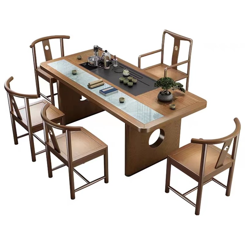 茶桌烧水壶嵌入式实木茶台桌椅组合办公室家具禅意新中式功夫茶几