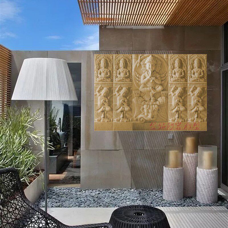 极速雕塑泰式佛像景观砂岩浮雕壁画背景墙外墙装饰手工雕刻立体玄