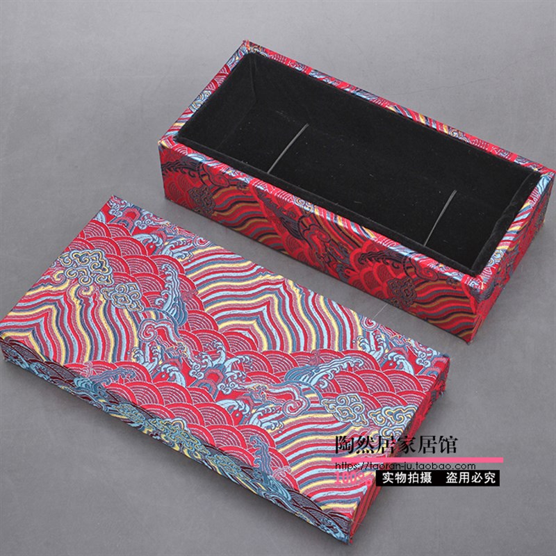 好货长方形锦盒织锦缎木质玉器瓷瓶文玩包装饰品工艺品摆件礼盒收