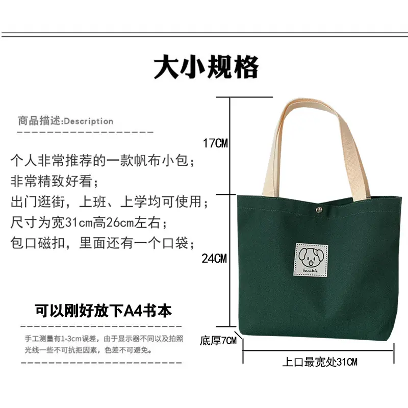 出门上班小拎包高级感杂物帆布包