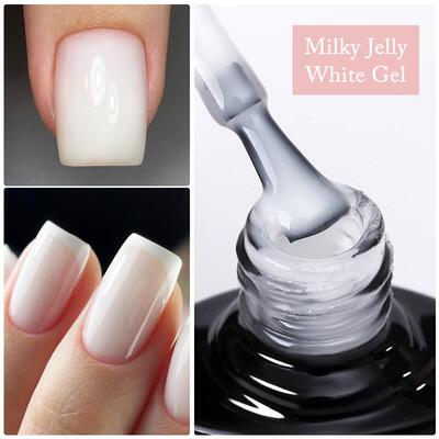 UR SUGAR 7ml Glass Bottle Milky Jelly White Gel Nail Polish