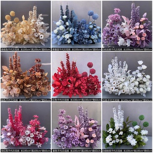 婚庆舞台装饰花艺套餐地排花千代兰仿真花排求婚婚礼场地浪漫布置