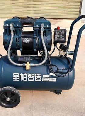 圣帕伏虎无油静音HOM空压机型5工L便携高压木小喷涂打泵气220V压