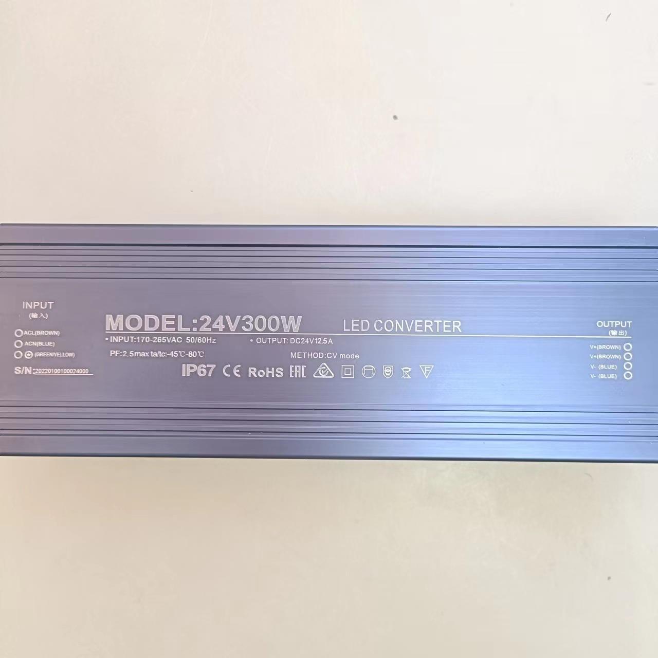 LED防水电源IP67户外电源24v00w防水开关电源12.5A足功率变压器