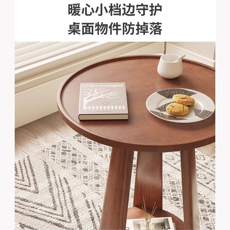 沙发边几床实木头小圆桌简约现代可移动茶小几客CB017-04厅阳台小