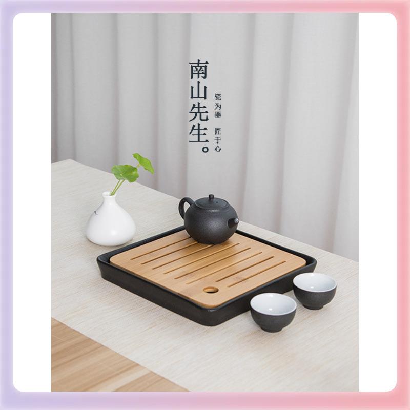 YK茶盘陶瓷储水式ID干泡盘公室用家茶办具简约小茶台托盘