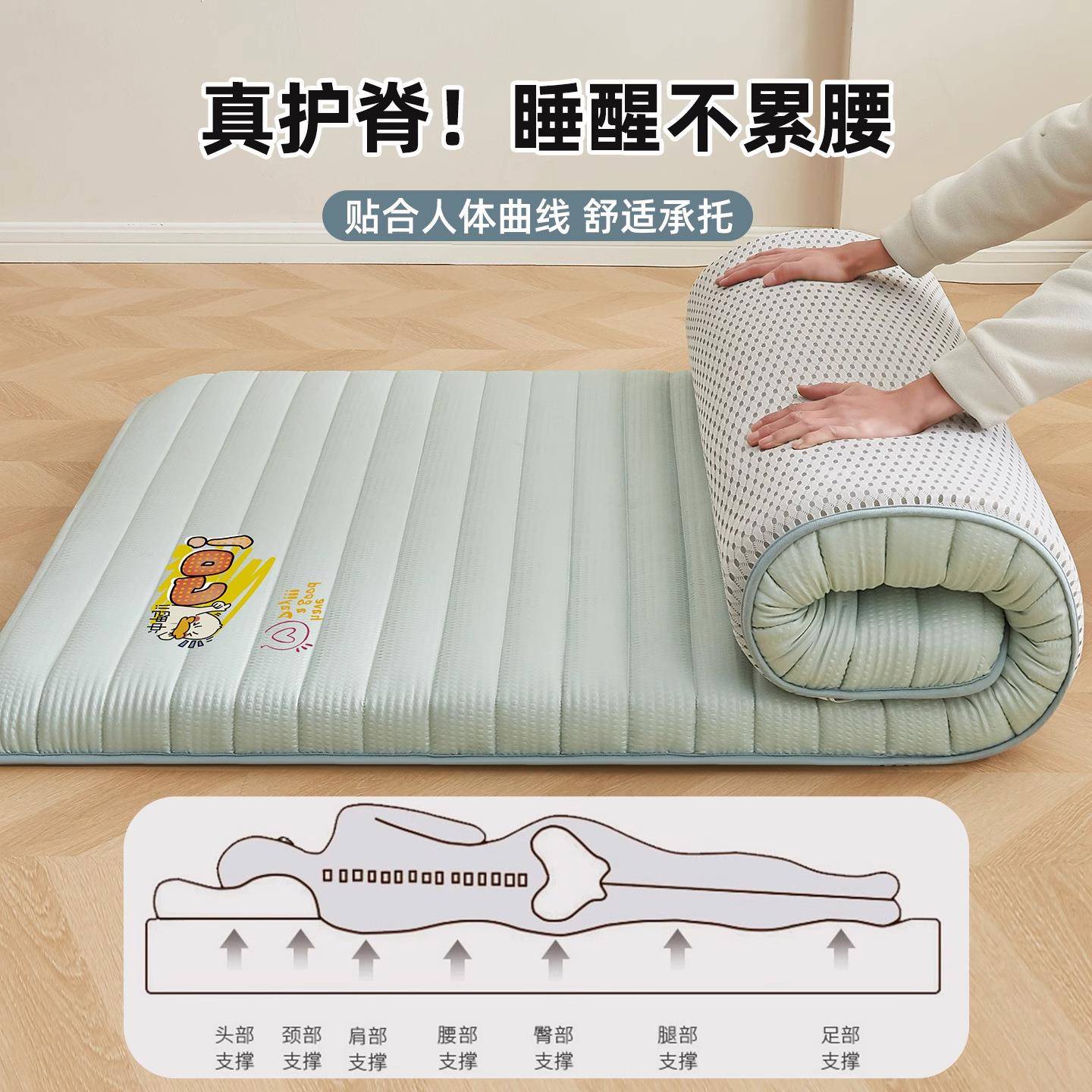 地上睡觉打地铺神器地垫床垫软垫可折叠防滑家用卧室床褥子榻榻米