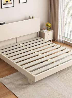 现代款简约风木床1.5双人实用出租54032屋用1.8家米单床人储物实