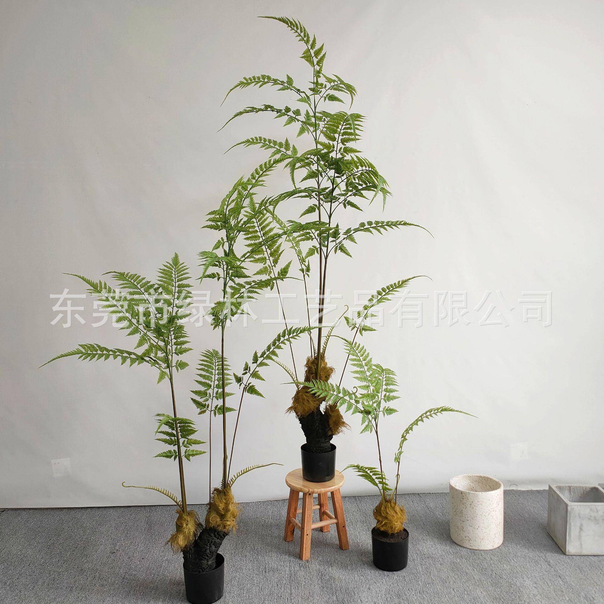 仿真家猴头蕨栽LL-37马尾葵盆仿真蕨树绿植装居室内植物盆栽景观