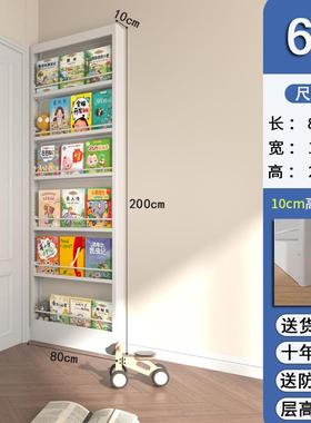 门后架收纳书架窄钢童制超薄47521缝架一体落地靠墙置物架壁挂儿