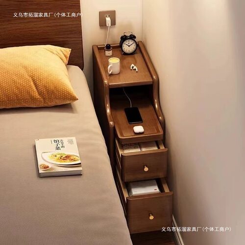 实木床头柜夹缝柜迷你斗柜小型卧室极窄床边柜超窄简约现代收纳柜