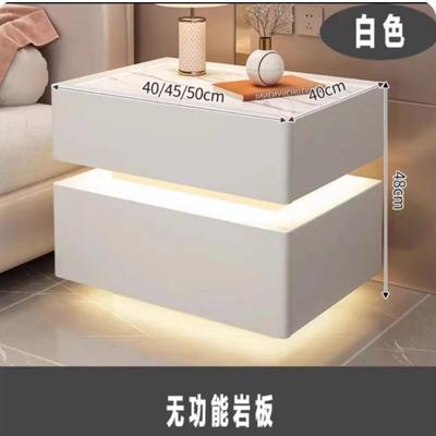 款卧室全实木密码锁床边纳柜红简约58212现收代智能新带灯悬网浮