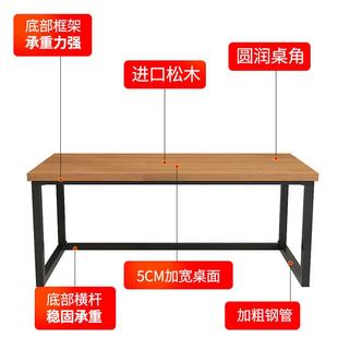 轻简电约双人现代桌子家用书工桌北欧奢办公竞 实RSL木电脑桌台式