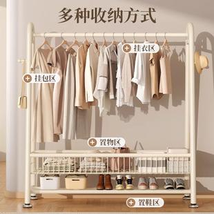 衣架落家纳用卧室双MFL层衣帽架可移动房间服衣收架简易地室内挂