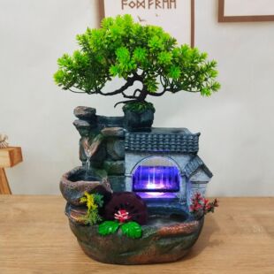 鴻大洲假山流水生財帶下雨片簡約現代噴泉流水招財義烏小商品擺件