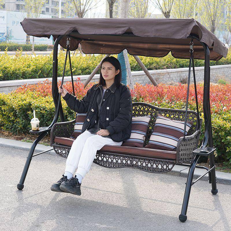 双人庭院花园室外家用秋千吊椅户外别墅铁艺花园阳台庭院摇椅吊篮