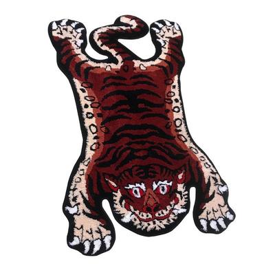 红褐色Tiger100*60厘米霸气小老虎地毯毛绒创意动物挂饰