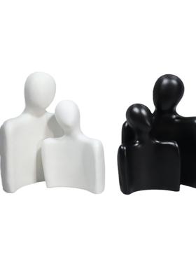 创意抽象树脂工艺品拥抱人物摆件装饰品摆设客厅电视柜桌面雕像