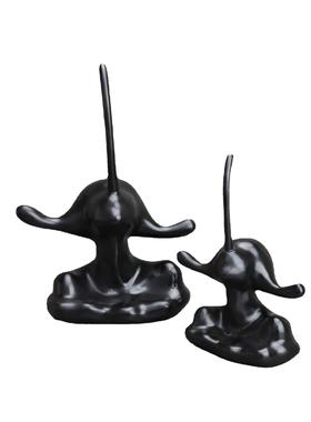 现代简约长鼻子装物树脂饰创意摆件样板房酒柜玄关客厅品095摆人