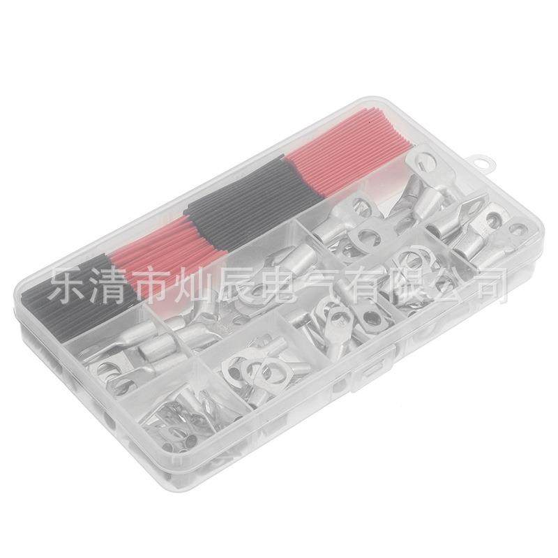 SC窥口端子铜鼻子裸端子200pcs盒装接线端子+热缩管线鼻子铜端子