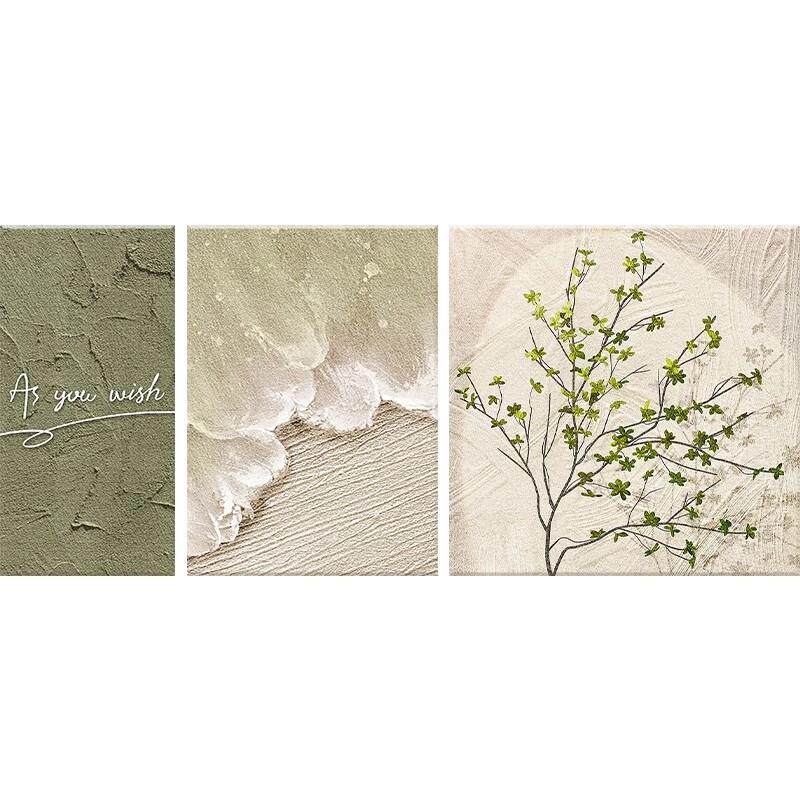 奶油风客厅装饰画轻奢高级感原木2024新款壁画大气沙发背景墙挂画