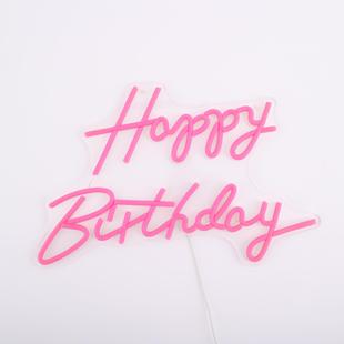 生日快乐霓虹灯字母灯牌生日装饰灯工厂直发售后保障可调节