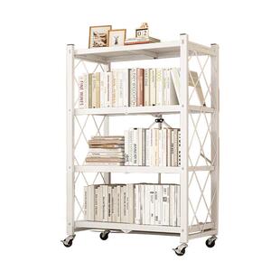 免安装可移动书架铁艺落地带轮客厅折叠置物架简易收纳儿童小书柜