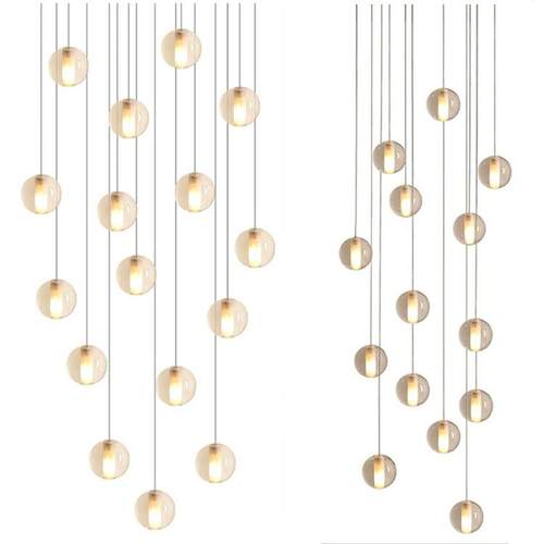 旋转楼梯吊灯简约别墅复式楼客厅餐厅灯水晶工程灯美式流星雨吊灯