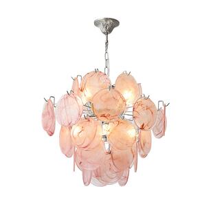 法式复古穆拉诺客厅吊灯轻奢中古风餐厅楼梯卧室七彩玻璃装饰吊灯