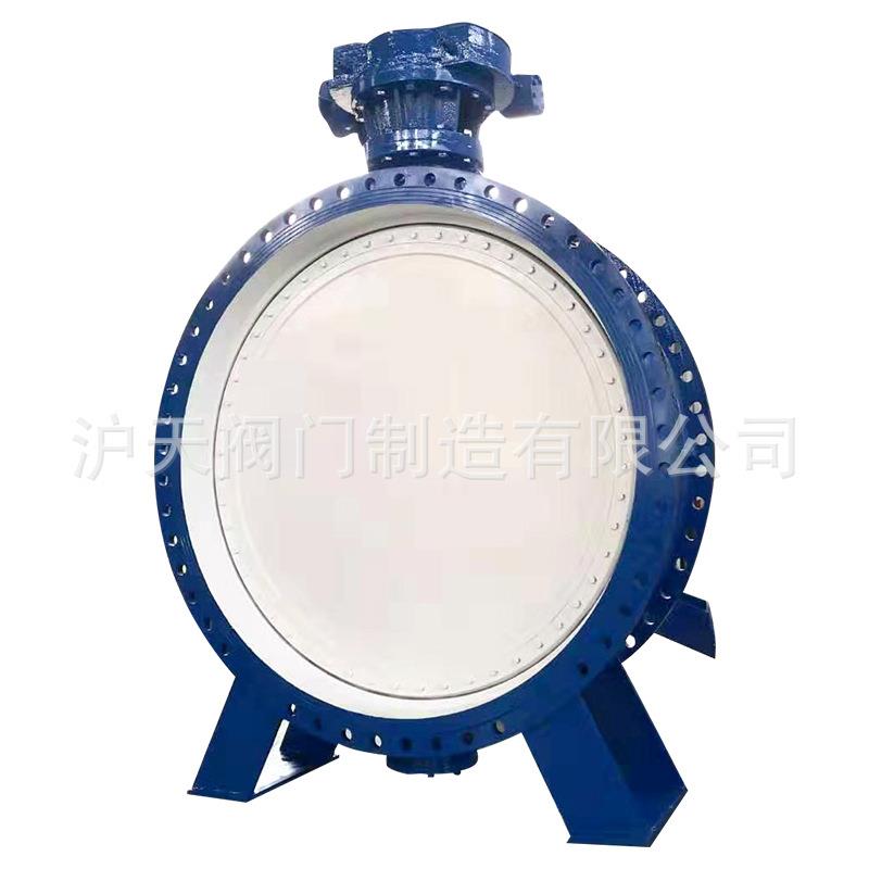 沪天软密封径球墨铸法兰大蝶阀D342X-10Q偏置板式铁手动口蝶阀