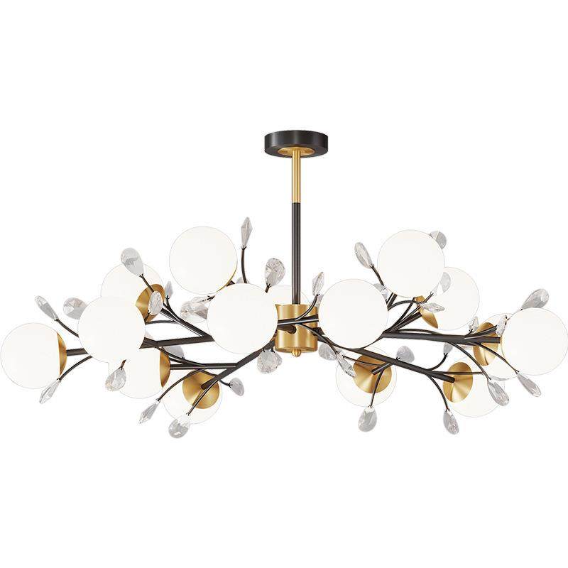 北欧客厅吊灯轻奢现代简约花瓣水晶灯具网红魔豆分子玻璃大厅灯饰,家装灯饰光源,智能吊灯,淘宝优惠券,粉丝福利购,淘宝优惠卷