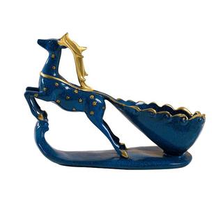 北欧创意鹿酒驾客厅红木红酒架酒柜摆件现代装 饰品家居现代简约