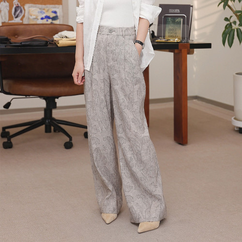 一支探戈小个子女装个性休闲风印花长裤K301005