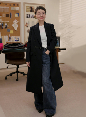 一支探戈丨小个子极简 修身直身型羊毛混纺大衣外套B版本2531101