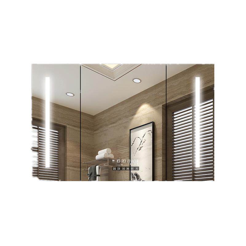 智能防雾实木浴室镜柜镜箱现代简约防水卫生间梳妆镜柜带灯挂墙式
