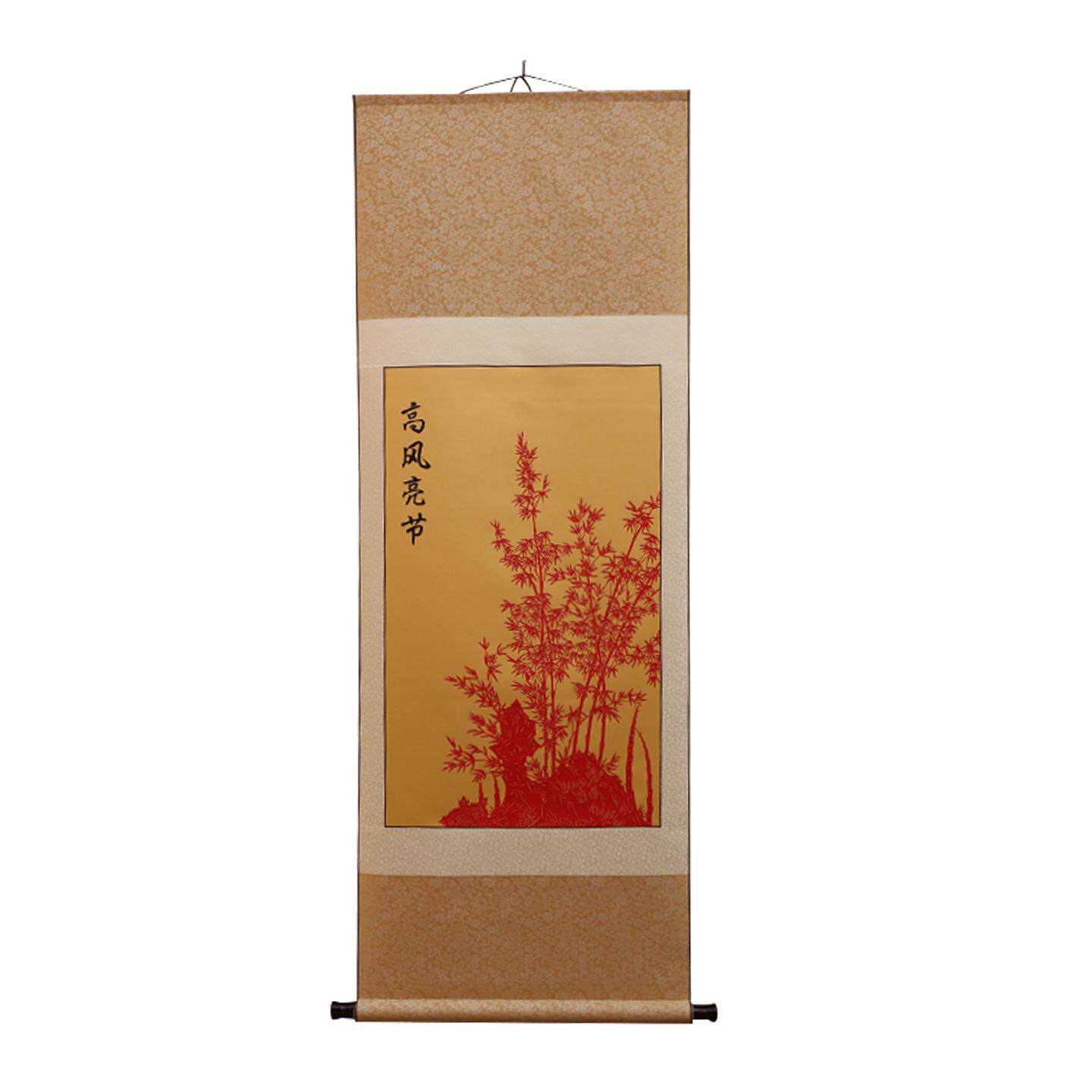 厂家供应蔚县手工剪纸画轴花鸟系列剪纸卷轴出国外事礼品手工艺品