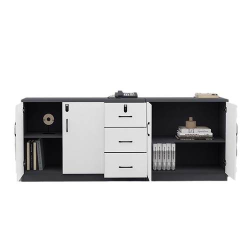 文件柜办公室矮柜落地资料柜收纳置物柜木质储物柜子密码锁抽屉柜