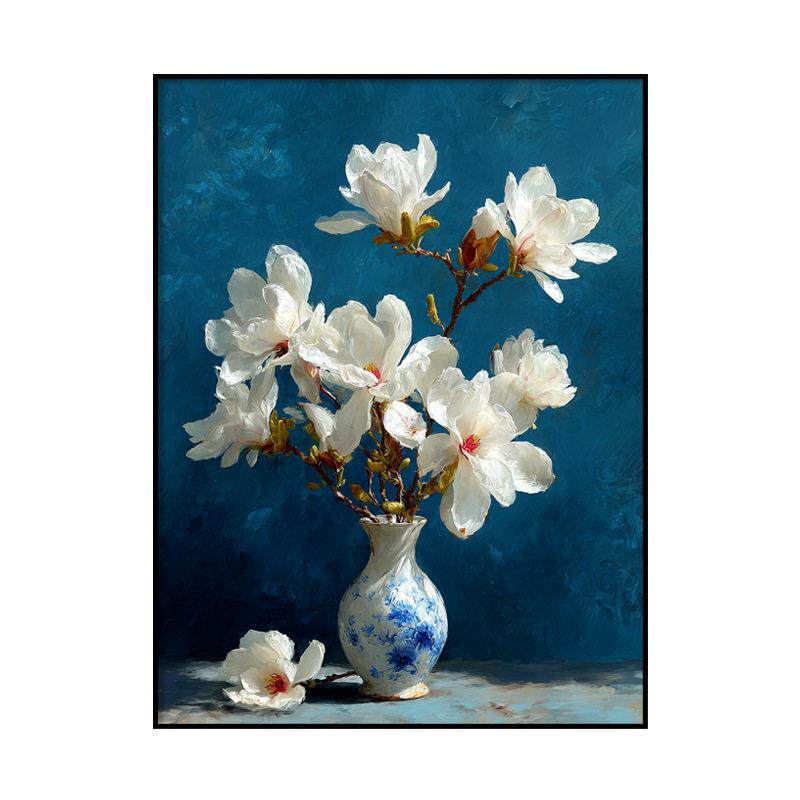 手绘油画花卉餐厅装饰画玄关客厅挂画浪漫花朵简约氛围感壁画挂画