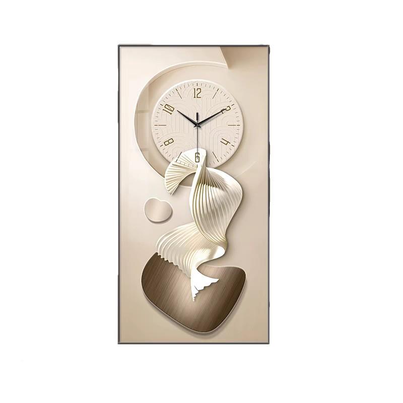 油风入户玄奢关装饰画带时钟表高1005档道进门挂画现奶代轻走廊过