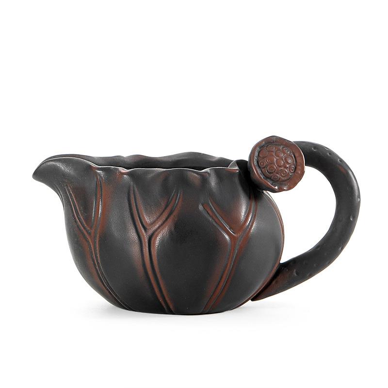 紫陶公道杯纯手工茶水分离坭兴陶瓷大分茶器紫砂茶海功夫茶具茶漏