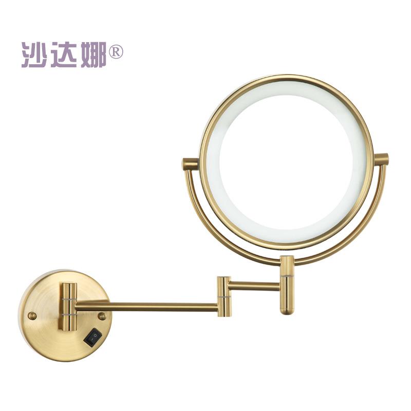 网红新款led化妆镜中山酒店工程镜双面折叠带灯化妆镜美容镜