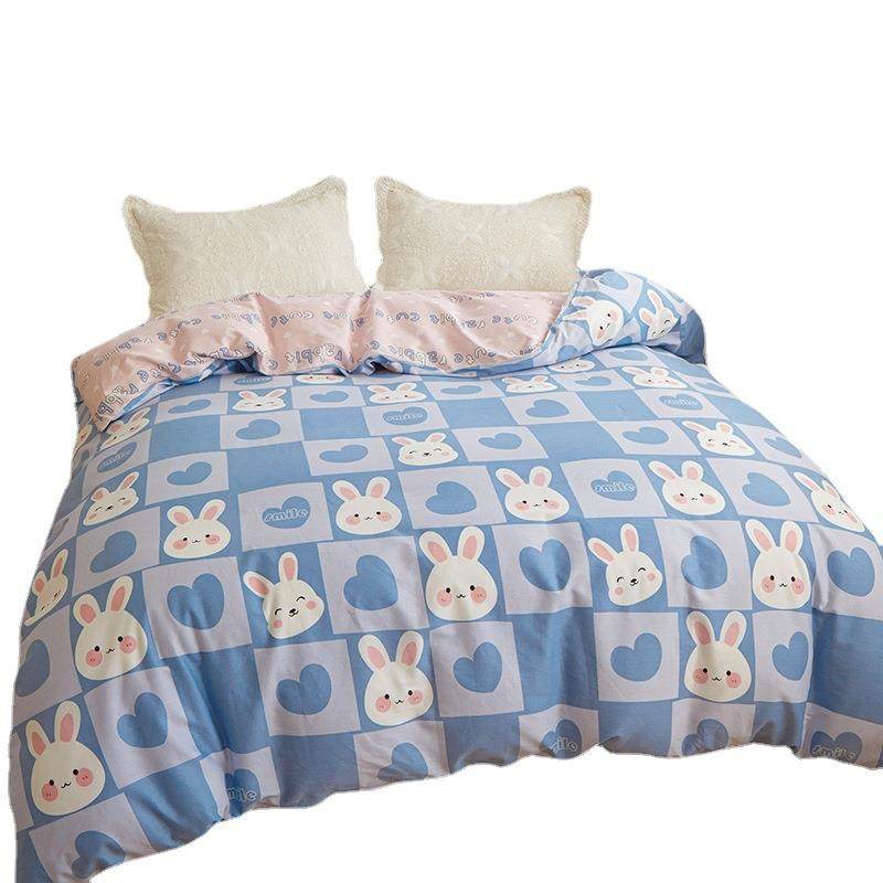 纯棉被套单件ins风小清新可爱卡通全棉被罩150x200x230cm单人宿舍,床上用品,学生床品套件,淘宝优惠券,粉丝福利购,淘宝优惠卷