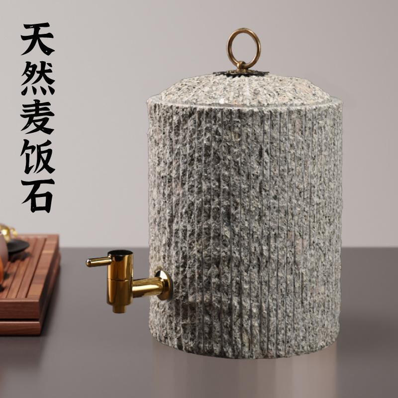 天然石非紫砂缸净化水石头桶麦饭石饮水机过滤净化茶道储水罐水缸